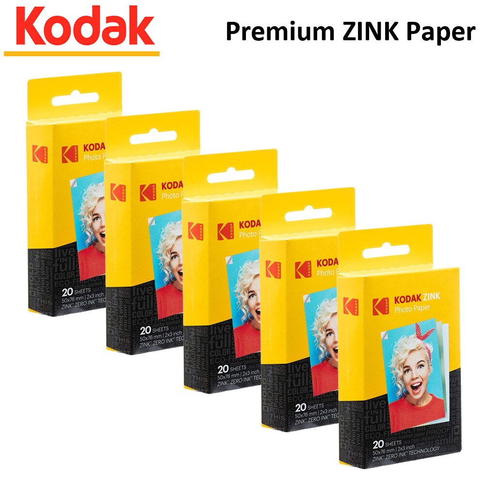 Kodak 2x3 Premium Zink Photo Paper (20 Sheets) Compatible with