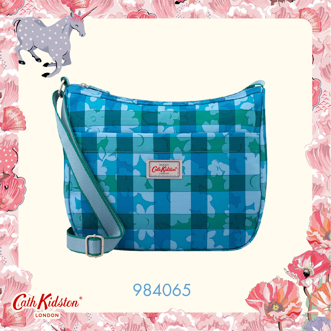 Cath Kidston-Túi đeo chéo họa tiếtFlower Power Gingham - 984065