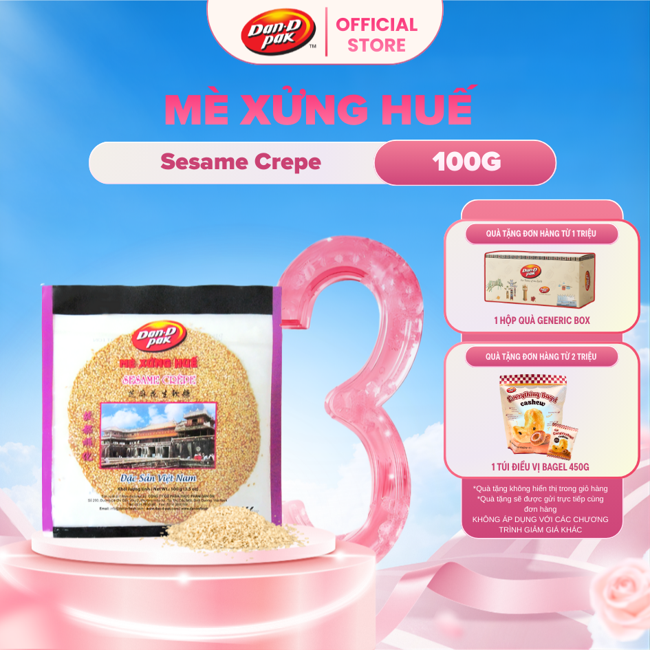 Mè Xửng Huế Đặc Sản Việt Nam Dan D Pak I Sesame Crepe I 100g