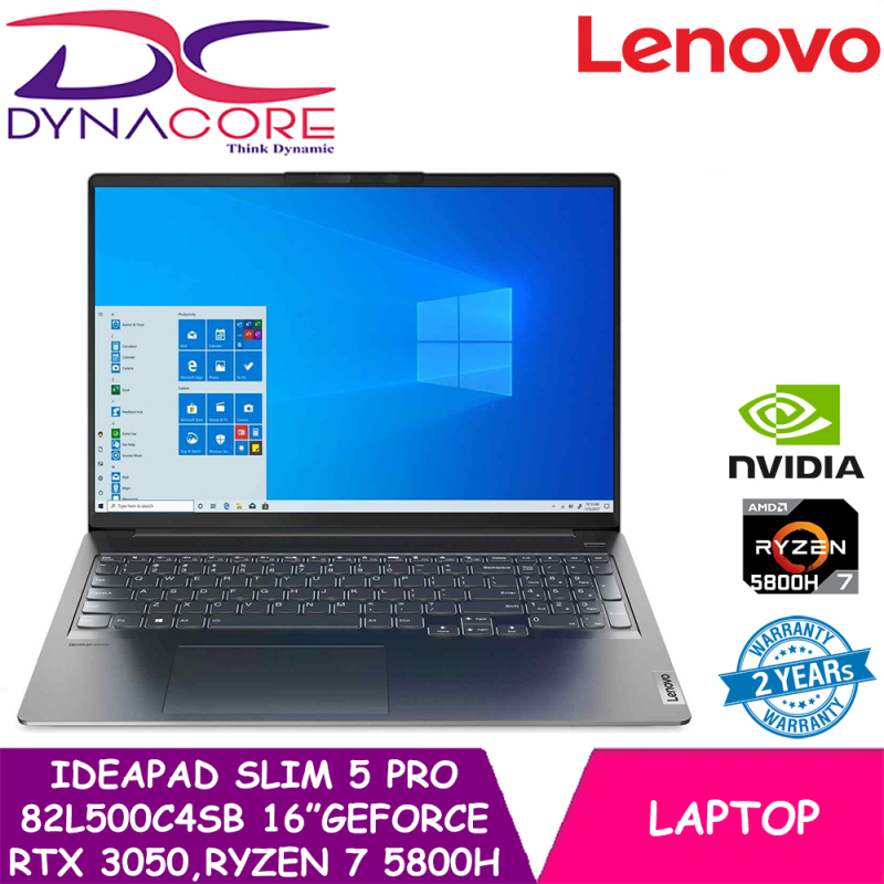 DYNACORE - Lenovo IdeaPad slim 5 pro | 82L500C4SB | 16 (2560x1600) IPS 350nits | GeForce RTX 3050 | AMD Ryzen 7 5800H | 16GB DDR4-3200 | 1TB SSD | Win10 Home | 2Y ADP + 2Y Premium care