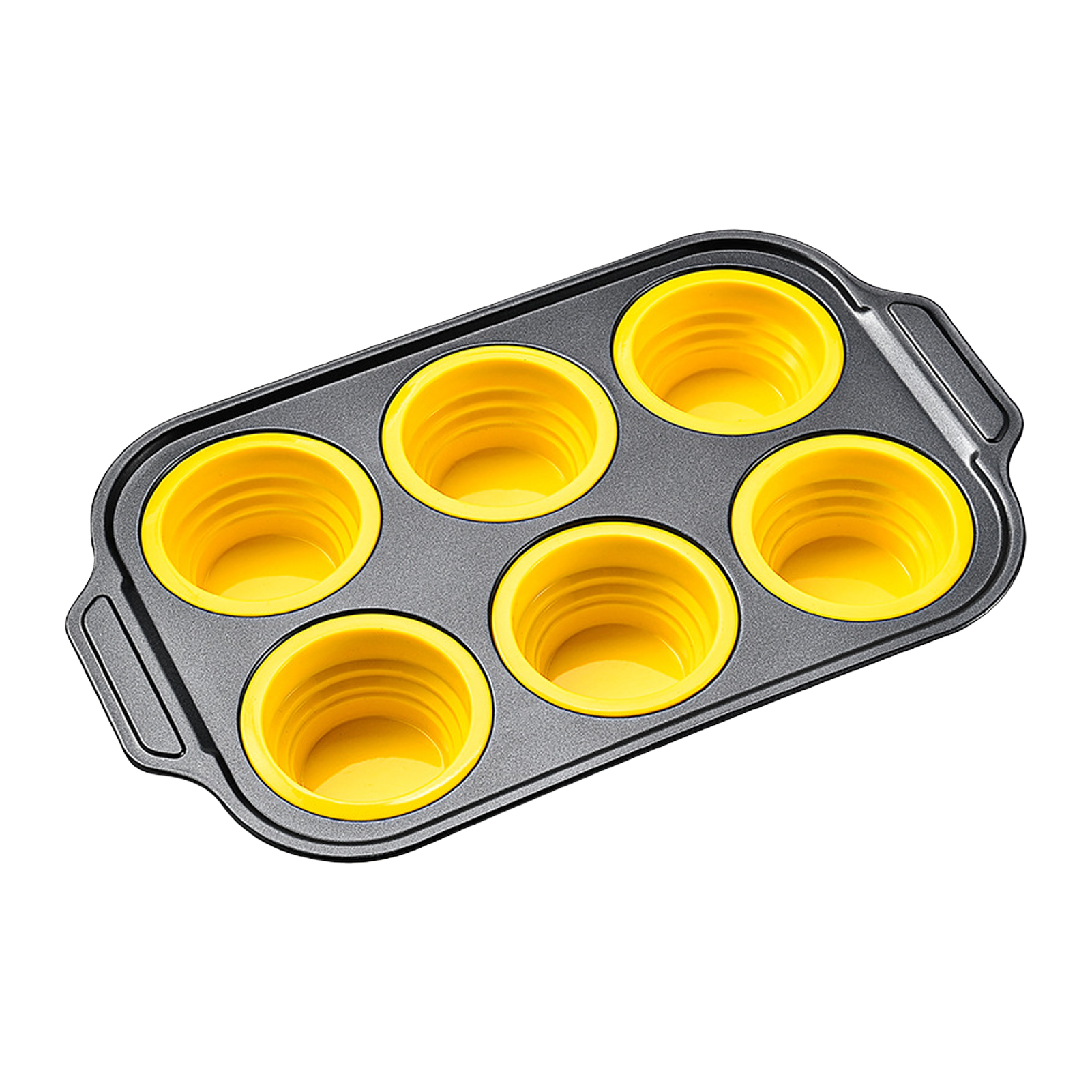 Không dính cupcake khay khung kim loại Silicone Chảo muffin không dính Silicone Chảo Muffin bánh pancake khuôn với dễ dàng phát hành Khay nướng bánh cho cupcakes trứng cắn và nhiều hơn nữa an toàn sử dụng lò nướng bakeware 6/12 lỗ