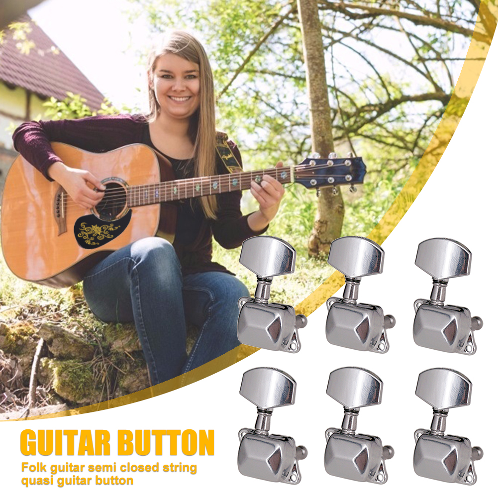 6PCS chuỗi chốt vặn điều chỉnh dây đàn semiclosed đầu máy điều chỉnh cho Acoustic Guitar