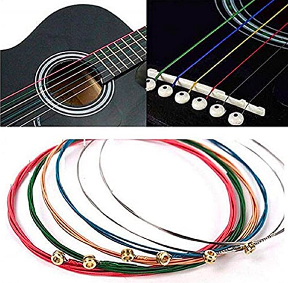 Rainbow Acoustic Guitar Strap 1 Set + 2 Guitar Picks