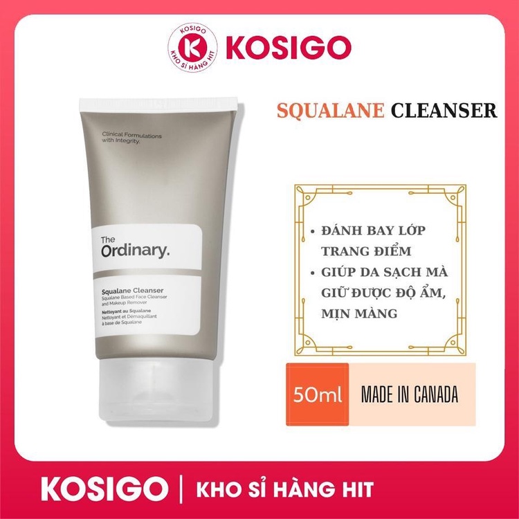 Sữa rửa mặt tẩy trang The Ordinary Squalane Cleanser 50ml làm sạch sâu dưỡng ẩm mềm mịn da
