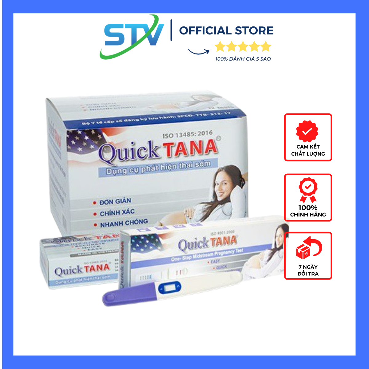 Dụng cụ phát hiện thai sớm QUICKTANA dạng Bút, bút thử thai, hộp 1 bút