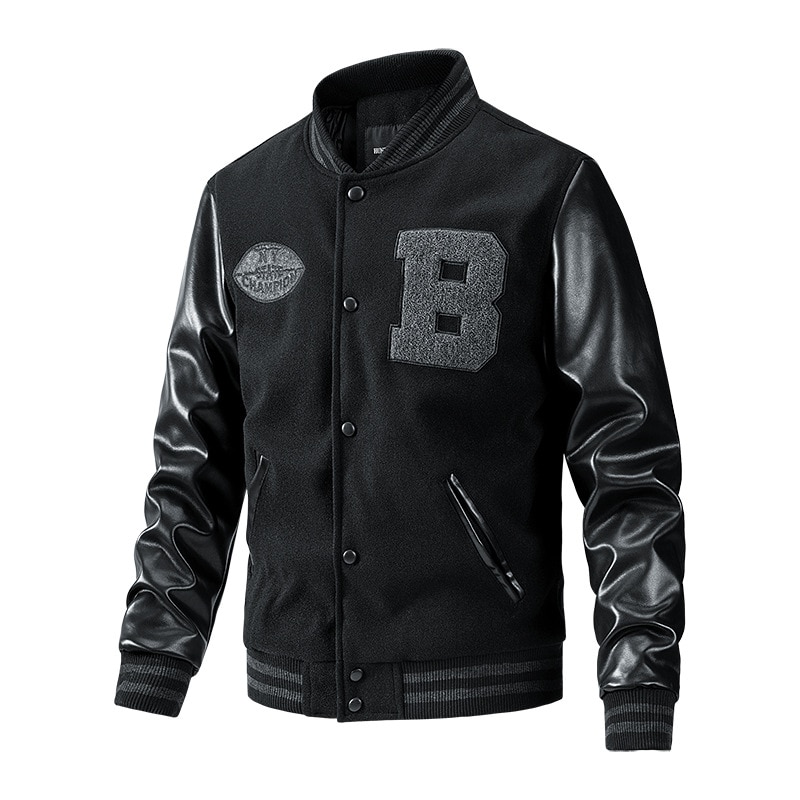 Nam hàng mới về áo khoác bóng chày áo khoác Jacket Bomber mùa thu quần áo mùa đông bao da áo khoác cotton mỏng kích thước M-3XL