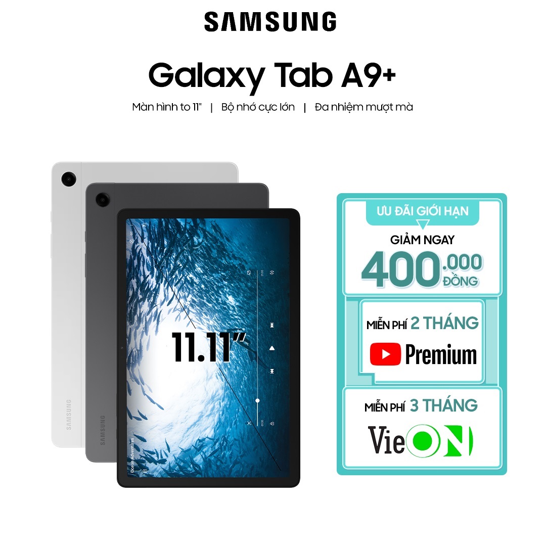 Máy tính bảng samsung galaxy tab a9+ 5g 8gb/128gb - 4gb/64gb - hàng chính hãng