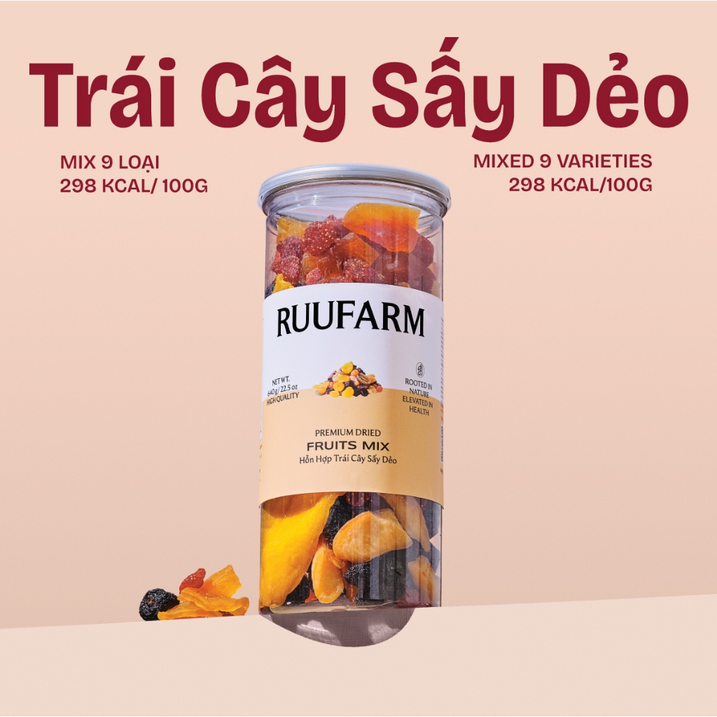Trái Cây Sấy Dẻo Mix 9 Loại hộp 600g