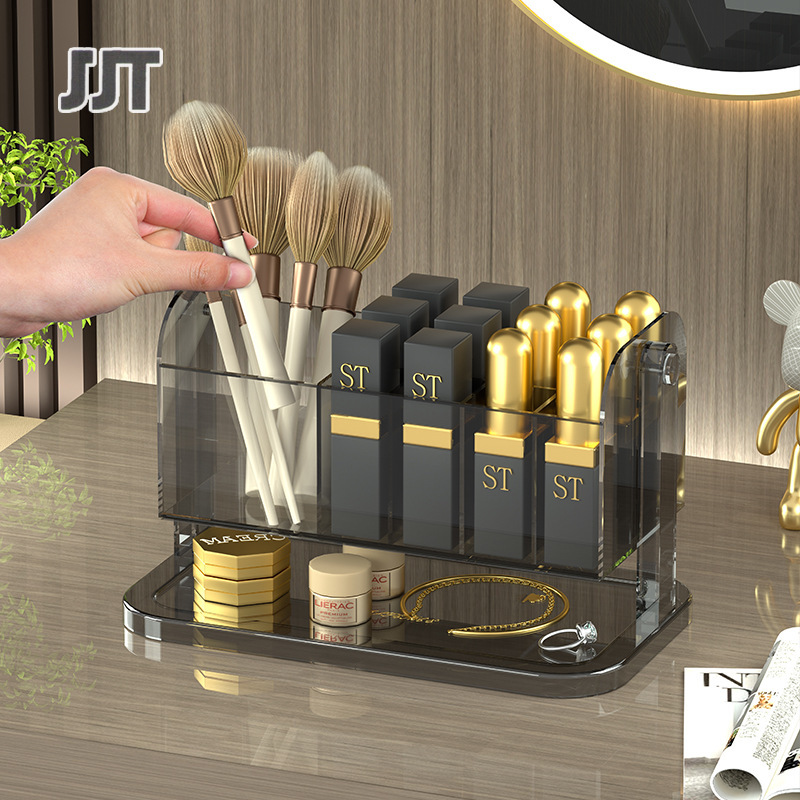 JJT Hộp lưu trữ Son môi hộp lưu trữ in gió dorge có thể tháo rời Son bóng hộp phủ bóng trong suốt tổ chức giá lưu trữ chống bụi