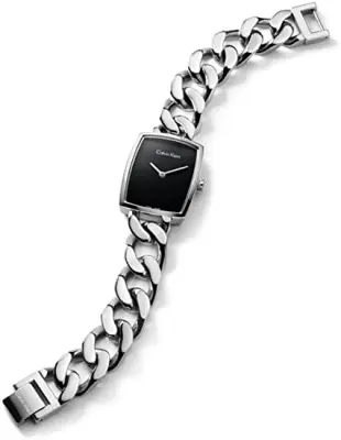 [Pre-Order] Calvin Klein Amaze Black Metallic Dial 22mm X 26mm Quartz Womens Ladies Stainless Steel Strap Watch K5D2M121