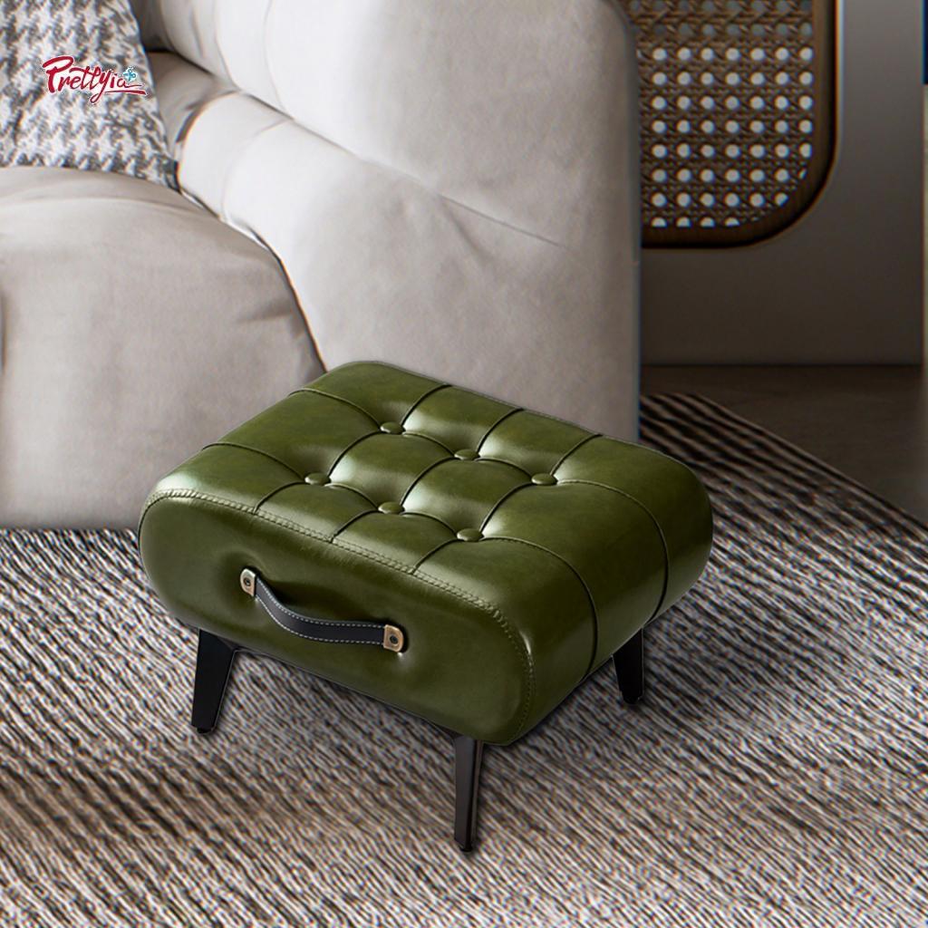 Prettyia Leather Footstool Ottoman Stool Nordic Seat Chair Non Skid Stable Side Table Footrest for Couch Doorway Office Entryway Home ราคา 1,839 บาท*ส่งฟรี