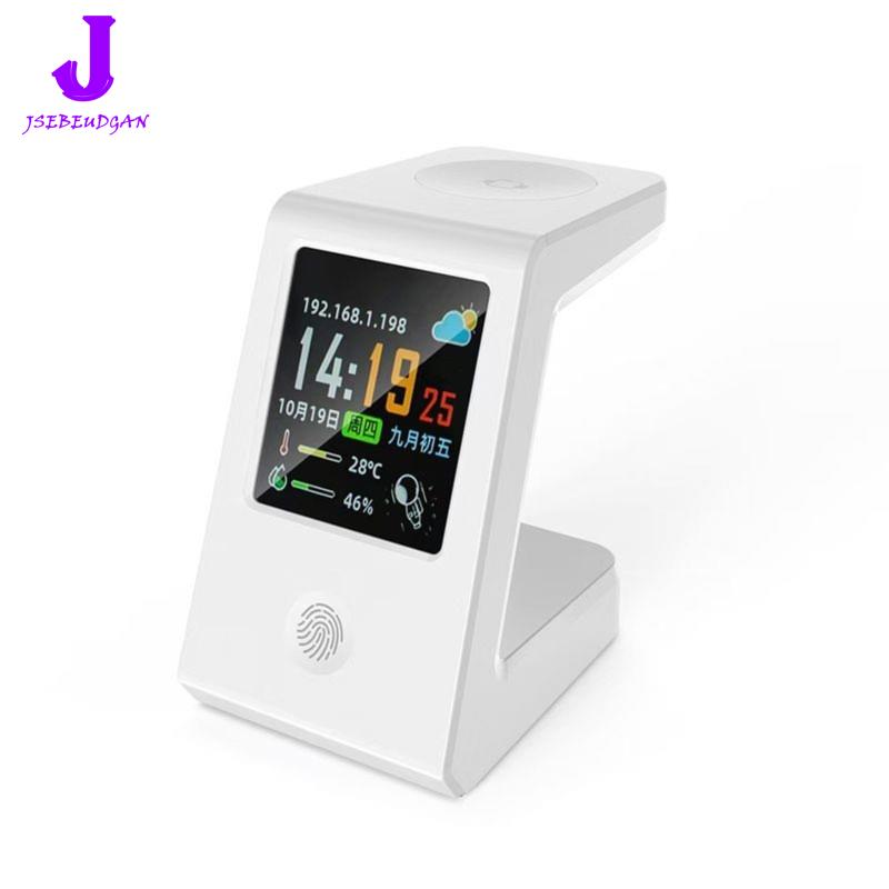 【Huang Li Electronics】WiFi Enabled Smart Weather Clock, Touch Screen Control Digital Desk Clock with Wireless Rechargeable Battery, Multi-Theme Real-Time Weather Display ราคา 479 บาท*ส่งฟรี