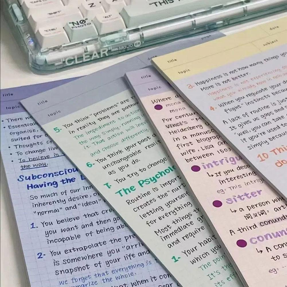 B5 Colorful Memo Word Notebook Paper Notebook Ins Style Word Notebook Student Memo U4D0