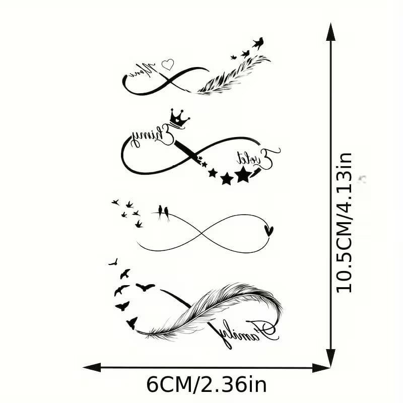 2 sheet Waterproof Temporary Tattoo Sticker Infinity new design tattoo stickers fake tattoo for kid man woman and girl