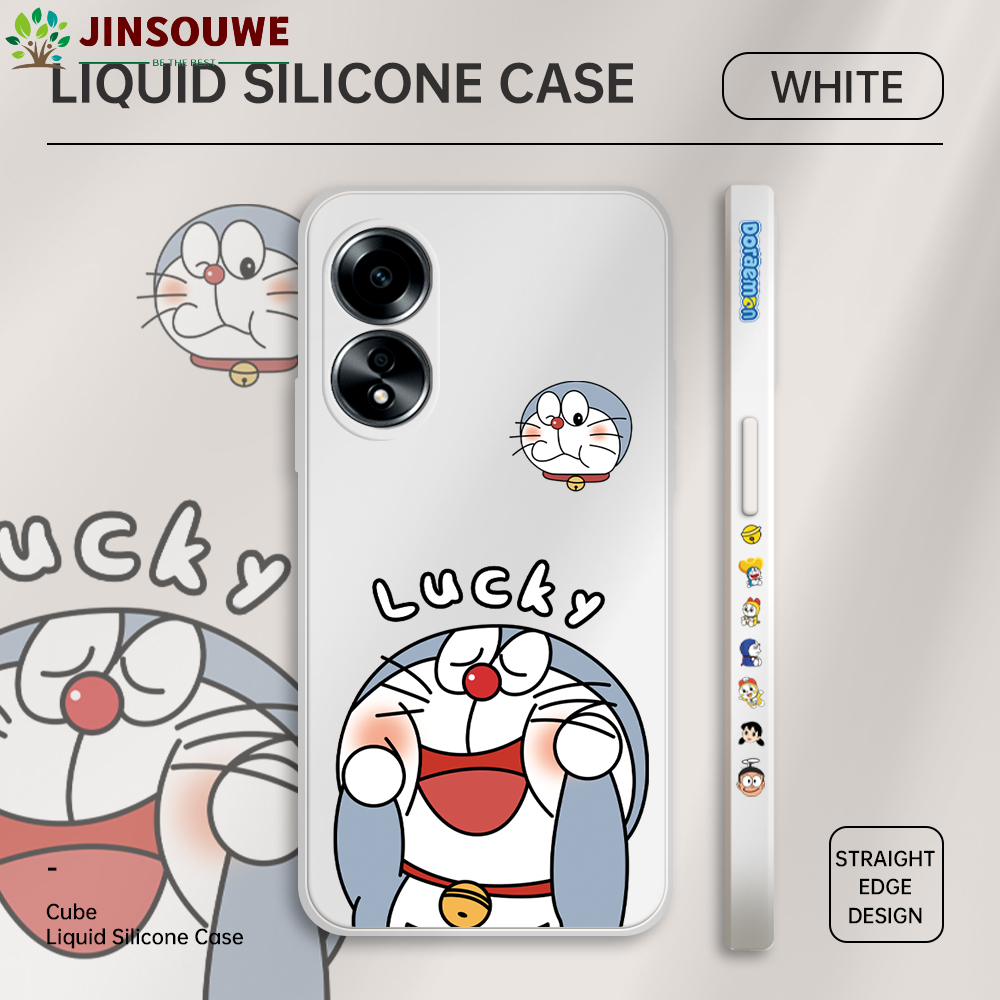 Ốp điện thoại cho OPPO A38 /OPPO A18 oppoa38 oppoa18 trường hợp vỏ cho cô gái chàng trai hoạt hình dễ thương Doraemon Mèo bên cạnh silicon mềm bọc hoàn toàn