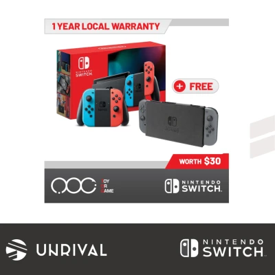 Nintendo Switch Console Generation 2 With Joy-Con (Local Set) + Nintendo Switch Hybrid Cover- Grey - Unrival