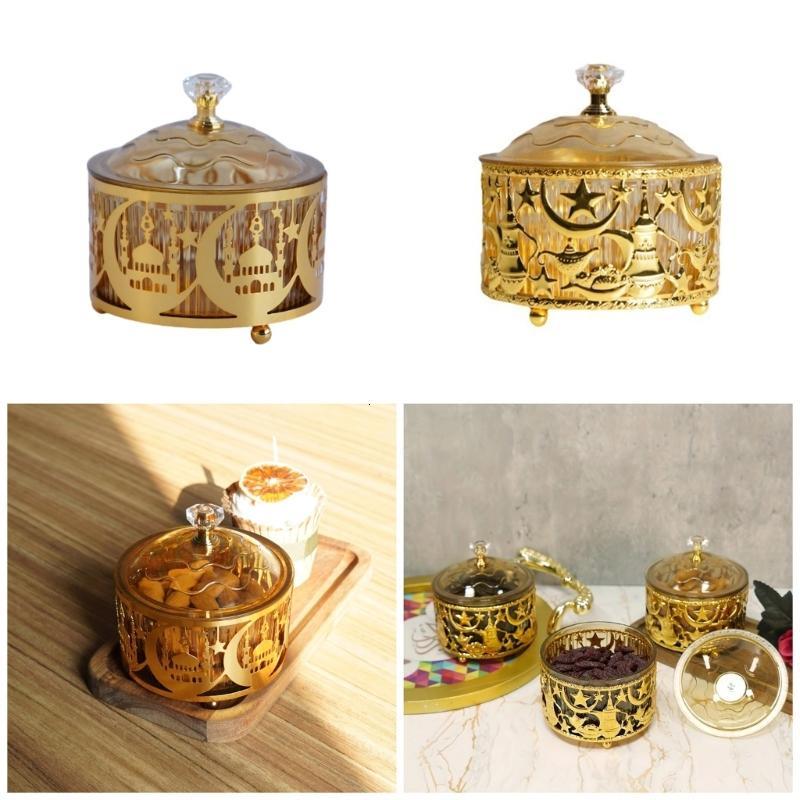 Khay kẹo EID chủ đề lễ hội tấm trưng bày kẹo Khay phục vụ vân kim loại
