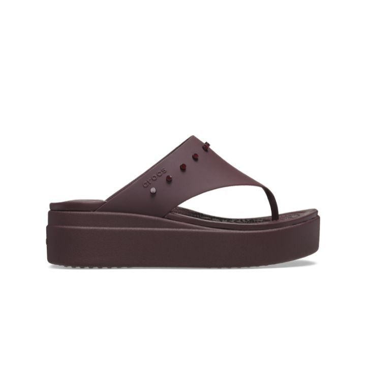 Dép Xỏ Ngón Nữ Crocs Brooklyn Studded - Dark Cherry