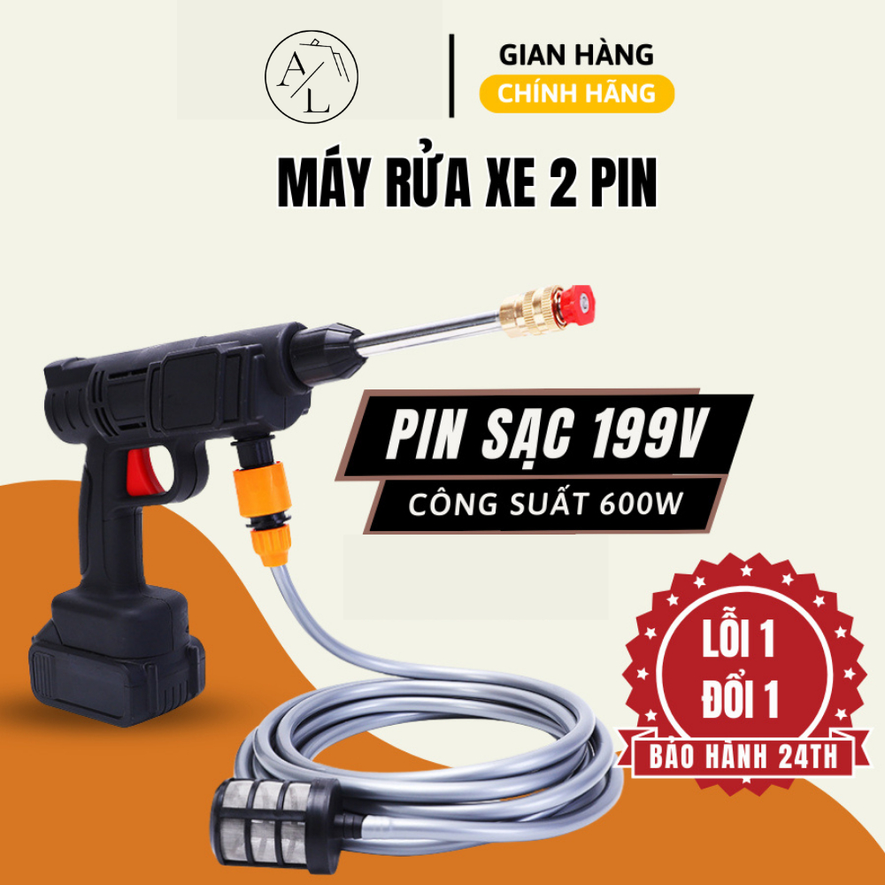 BẢO HÀNH 1 NĂM Máy rửa xe cầm tay cao áp chạy bằng pin sạc, súng rửa xe dùng cho gia đình có chế độ phun xương