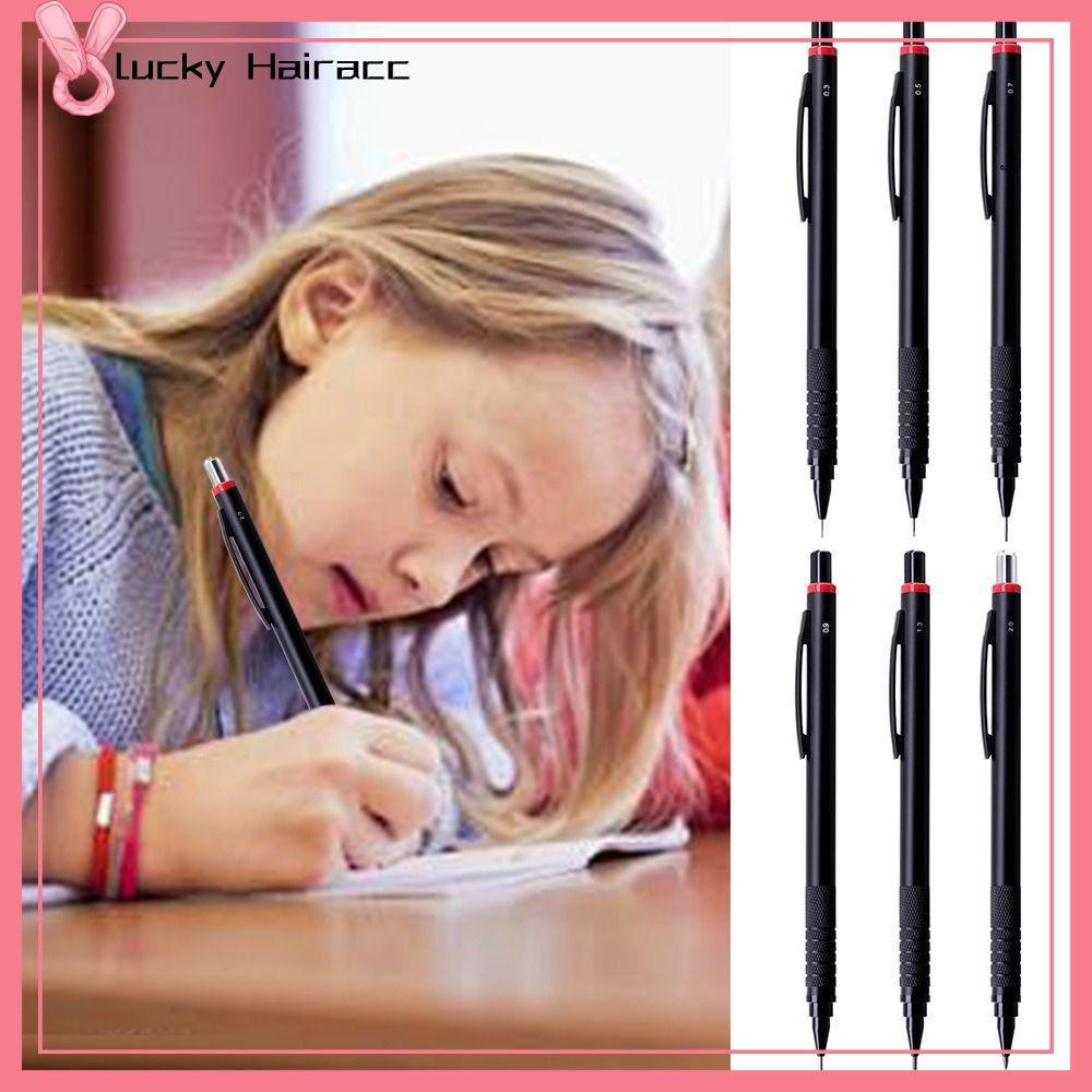 LUCKY HAIRACC  loại Bút chì cơ Viết mượt mà Bản vẽ kỹ thuật Bút chì 2B Đơn giản 0,3/0,5/0,7/0,9/1,3/2,0mm Bút chì phác thảo Dụng cụ vẽ tranh nghệ thuật