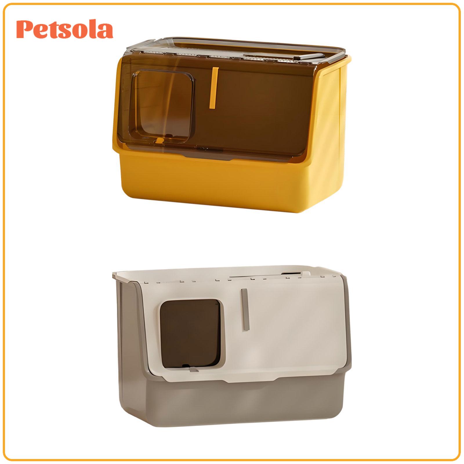 Enclosed Cat Toilet Hooded Cat Litter Box Easy Assembly Portable Deep Loo Top Out Design Sturdy Elevated Container Litter Box ราคา 4,509 บาท*ส่งฟรี