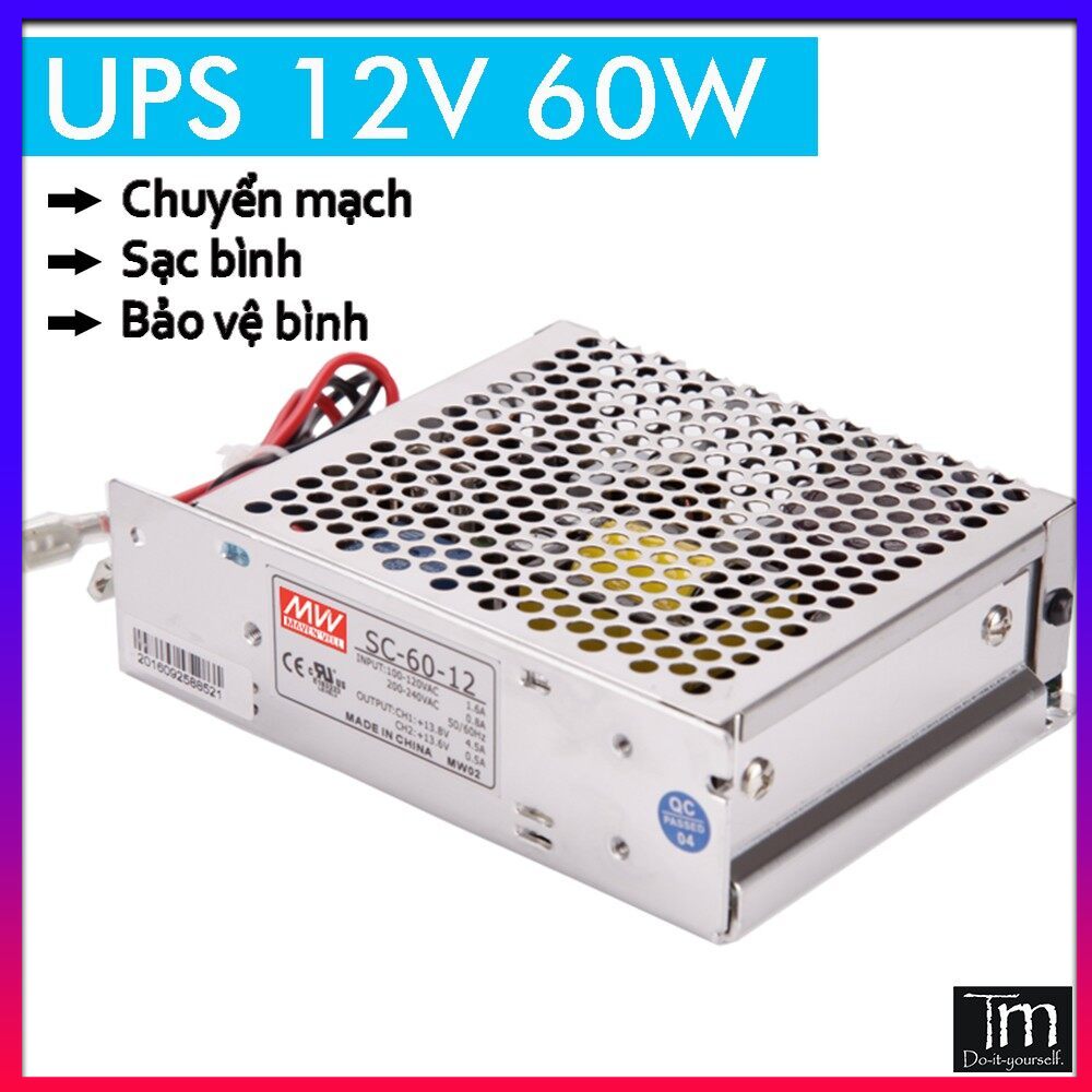 Bộ ups chuyển mạch & lưu điện 12v 60w cho camera giám sát