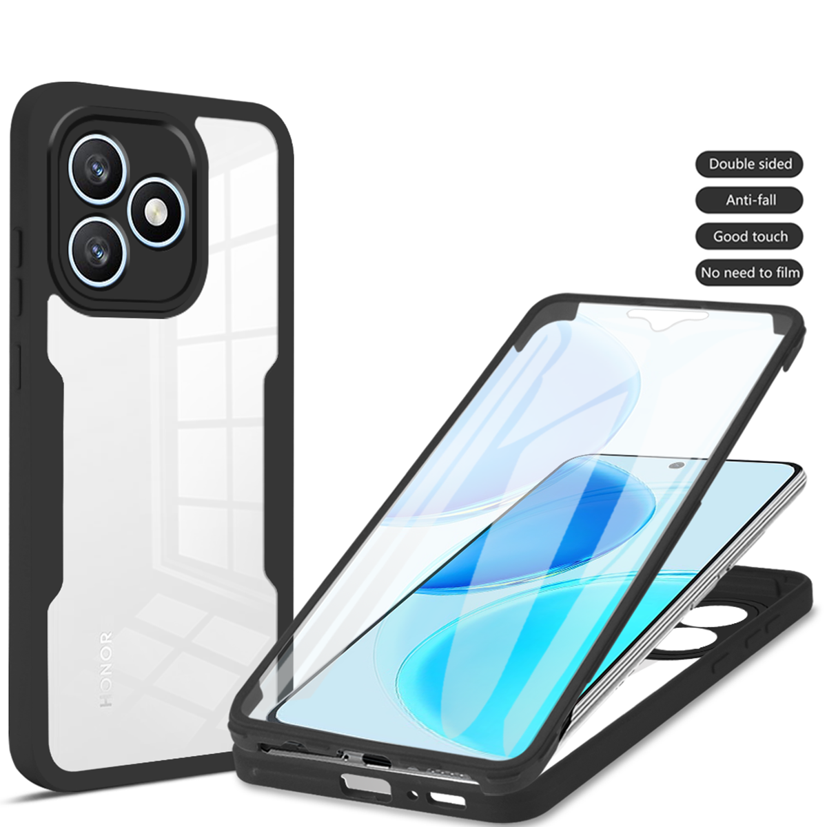For Honor X8d Case Honor X8d Cover X8D Phone Case Full Body Protection Case Protective 360 Double Sided Cover Funda Coque Capa