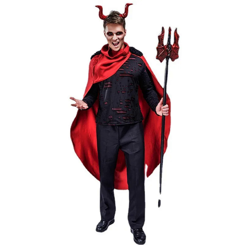 Người đàn ông hel duivel dood cosplay volwassen Halloween cưỡi Quỷ kostuums Carnaval purim diễu hành nachtclub thanh rolpel feestjurk