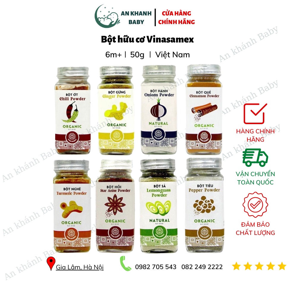 Bột gia vị hữu cơ - hành - tỏi - sả - gừng - nghệ Vinasamex