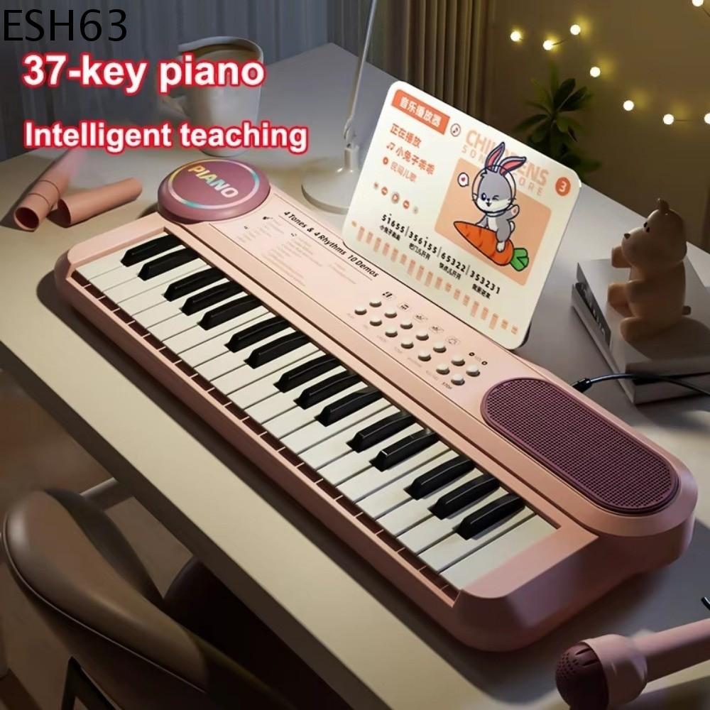 ESH63 37 phím Bàn phím đàn piano cho trẻ em có micro Đa chức năng Đàn Piano Điện Tử Đa chức năng Quà sinh nhật Đồ chơi âm nhạc Học tập sớm