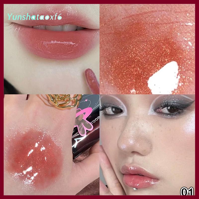 yunshataoxf Cappuvini Nước Tráng Men Gương Son Bóng Trang Điểm Pha Lê Thạch Dưỡng Ẩm Son Môi Lâu Dài Màu Sắc Chất Lỏng Son Môi Mỹ Phẩm - 4