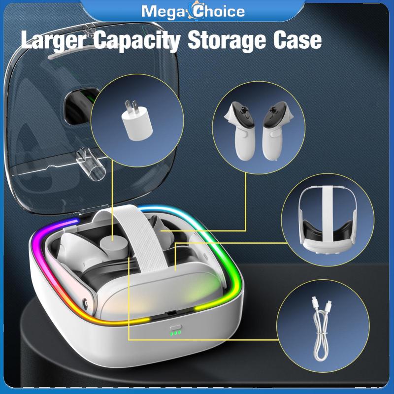 MegaChoice【Fast Delivery】Charging Station, Storage Box, VR Headset Controller Charger, Controller Charging Dock, With Safe Protection, LED Indicator, Compatible For Meta Quest 3 Headset Controllers ราคา 3,707 บาท*ส่งฟรี