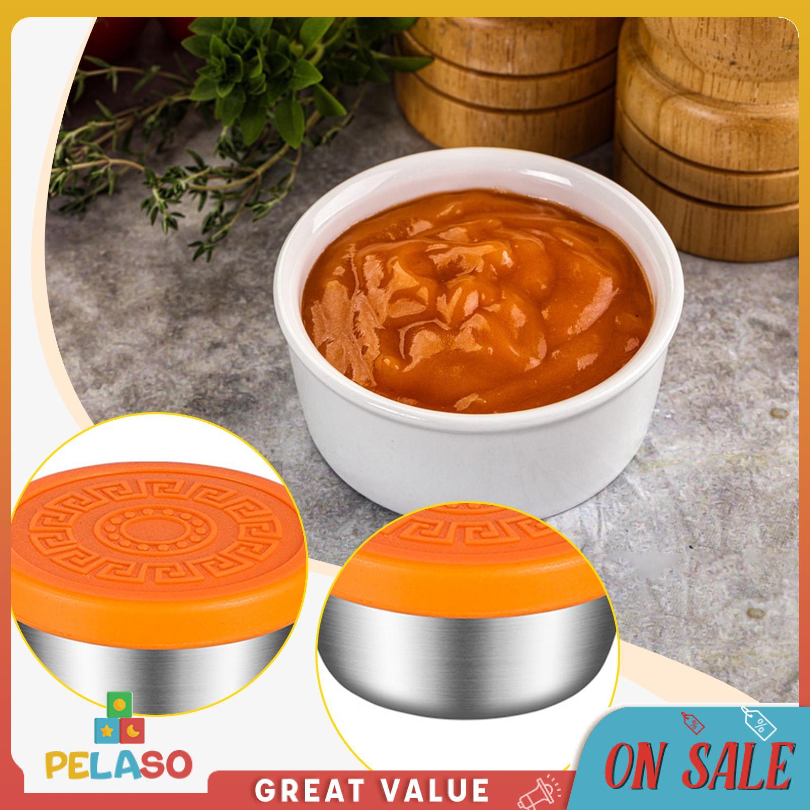 Pelaso 6 cái dầu giấm container gia vị bằng thép không gỉ dips bát hộp đựng gia vị món nhúng cho quán cà phê nhà hàng cà chua