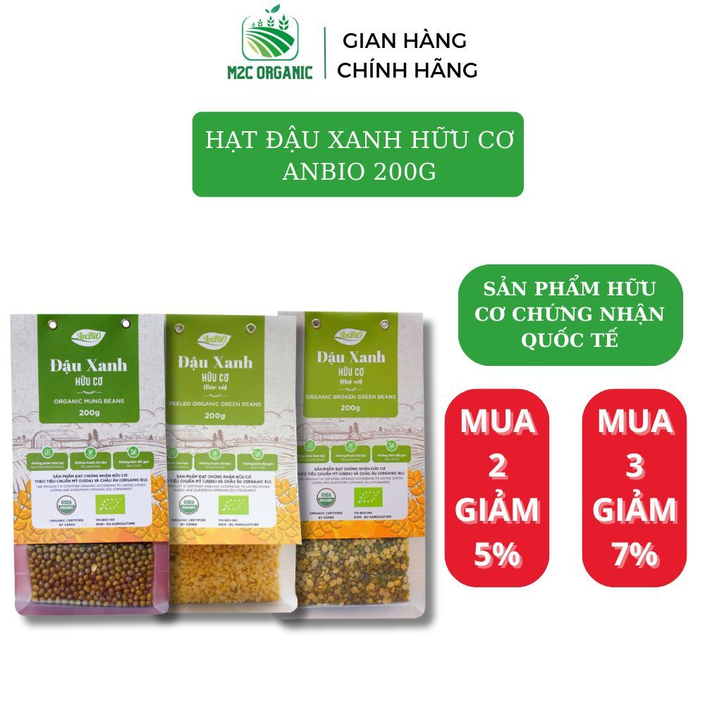 Đậu xanh hữu cơ Anbio 200g