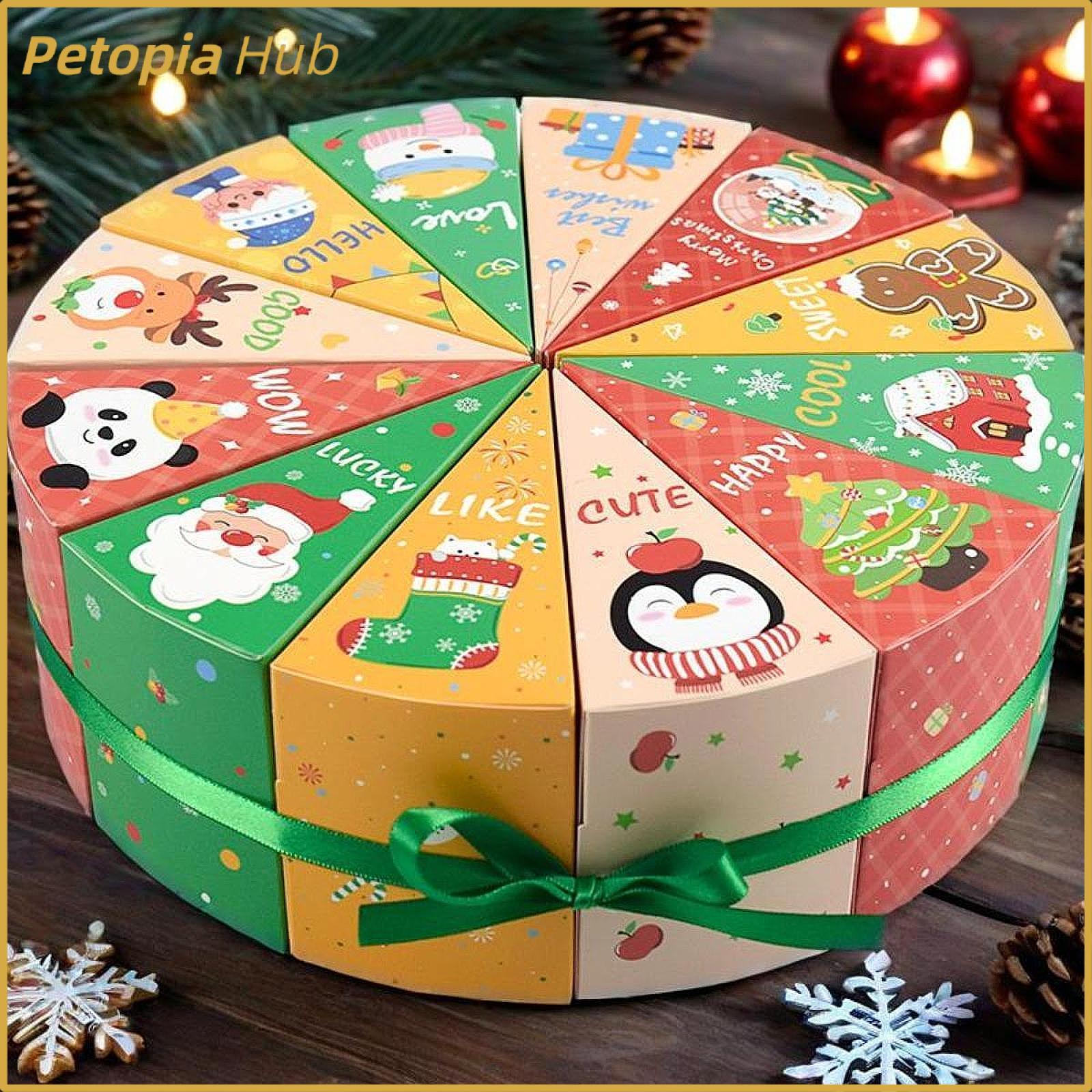 12x Christmas Advent Calendar Boxes Fillable Xmas Decor Stylish Party Supplies Paper Empty Box Gift for Kids and Families