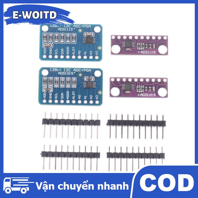 E-WOITD Ads1115 ads1015 12 16 bit I2C mô-đun chính xác 4-kênh ban phát triển với Pro Gain khuếch đại cho Arduino Giá 39,651 Đồng*Miễn phí vận chuyển