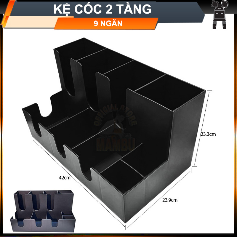 Kệ cốc 9 ngăn 2 tầng nhựa pp