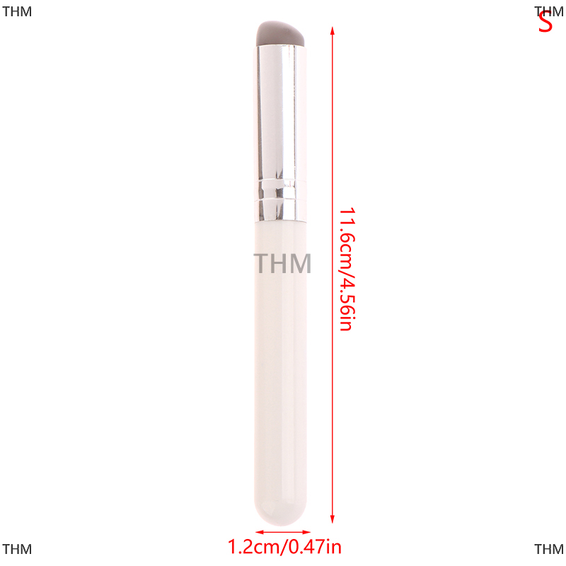 THM Q viên đạn đầu tròn Silicone Angled Kem che khuyết điểm bàn chải như đầu ngón tay Q mềm xách tay Silicone môi bàn chải son môi bàn chải