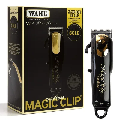 Wahl Professional 5-Star Limited Edition Black & Gold Cordless Magic Clip #8148 – Great for Barbers and Stylists
