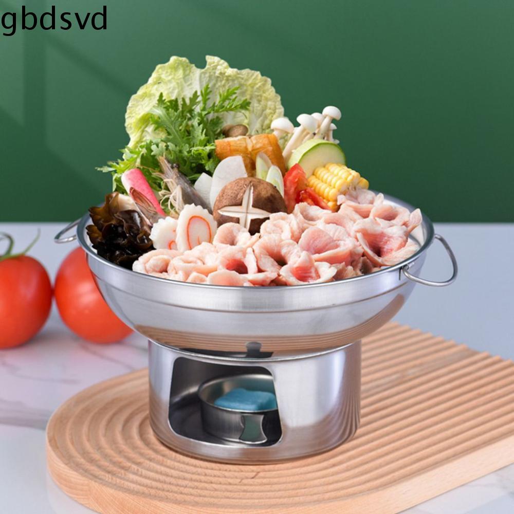 GBDSVD Có Cốc Cồn Thép không gỉ Chất lượng Nồi Cồn Hộp hâm nóng thức ăn Nồi nấu ăn mini Nồi lẩu Nồi dã ngoại