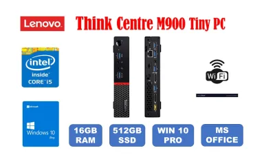 LENOVO ThinkCentre M900 Tiny Desktop Intel Core i5-6th gen 16GB DDR4 RAM, 512GB SSD ,Windows 10 pro,Ms office With Free WIFI Dongle , 3 Month Warranty(Refurbished)