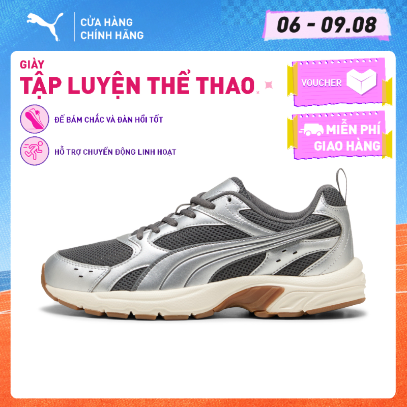 Giày Thể Thao PUMA Unisex Milenio Tech LT Cool Dark Gray-Silver Màu Xám