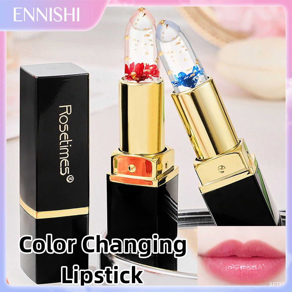 Ennishi rosetimes Son môi thay đổi màu sắc son môi thạch hoa Son dưỡng ẩm nhiệt độ thay đổi màu sắc son môi phai viền môi Son môi lâu trôi trang điểm