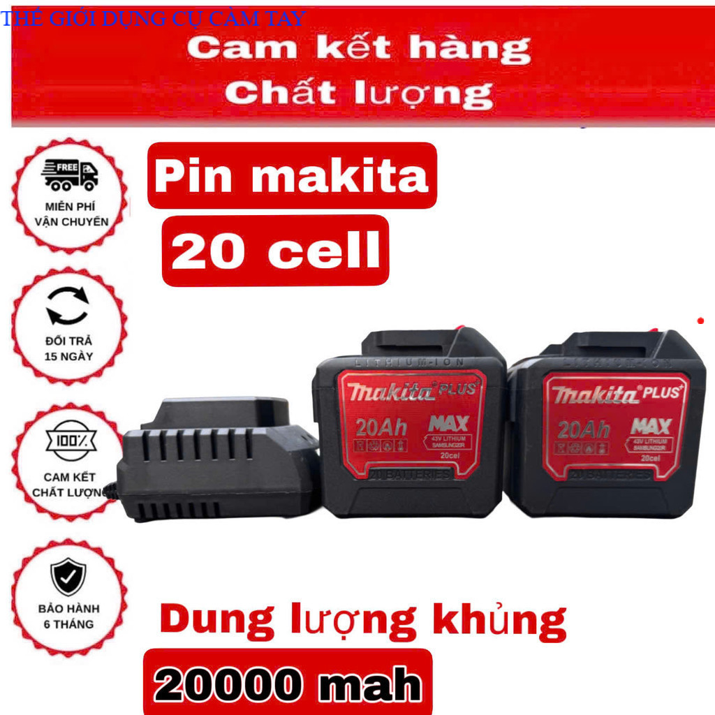 ( HỎA TỐC ) Pin MAKTIA 20 CELL dung lượng 8AH, Mạch 8 mosfet dòng xả cao, Chân pin phổ thông, có báo pin THẾ GIỚI DỤNG CỤ CẦM TAY GIÁ SĨ