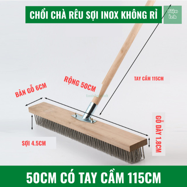 Chổi Sắt Cọ Rêu Chổi Sắt Đa Năng Đánh Bay Mọi Vết Bẩn Cứng Đầu, Chổi Sắt 3 Size 20Cm 30Cm 45Cm - 3