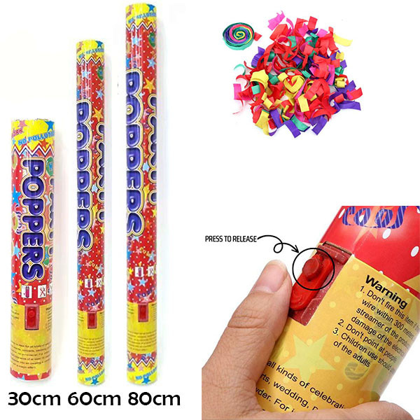 Confetti Cannons - 5PCS 30cm Multi-Coloured Paper Poppers Celebrate Proposal Large 3 6m Effect Height Party Poppers Party Supplies For Weddings~p205462536