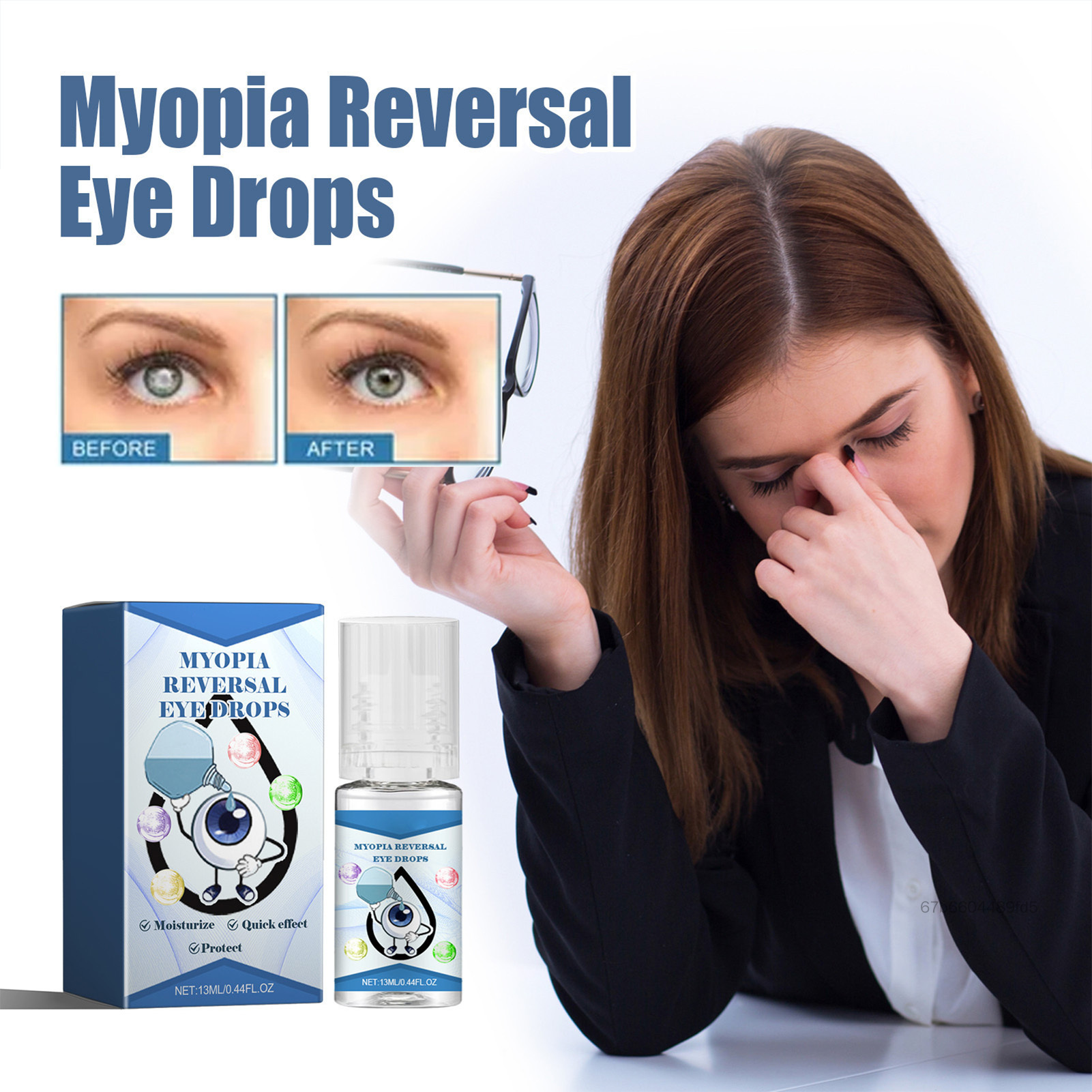 Dry Eye Therapy Eye Drops Multi-Dose Preservative Free Dry Eye Drops for Women Men Eye Care Drops DF