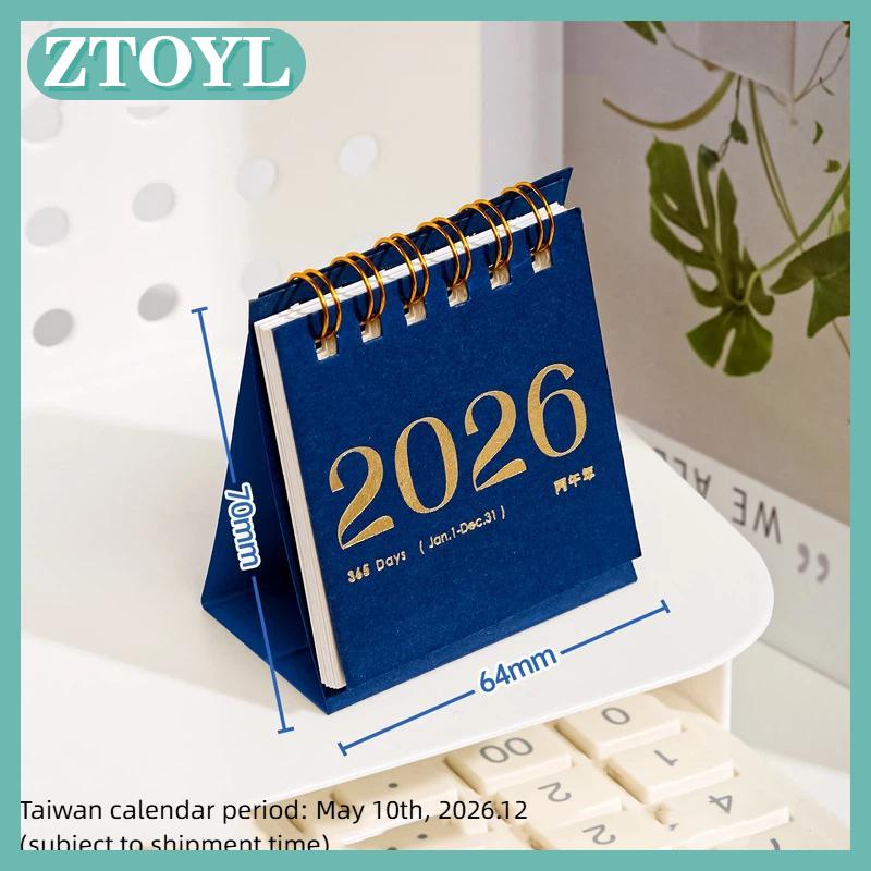 ZTOYL 2026 Mini Bàn Nhỏ Lịch để bàn trang trí lịch cuốn sách sáng tạo đơn giản kế hoạch Máy tính để bàn văn phòng văn phòng phẩm quà tặng năm mới