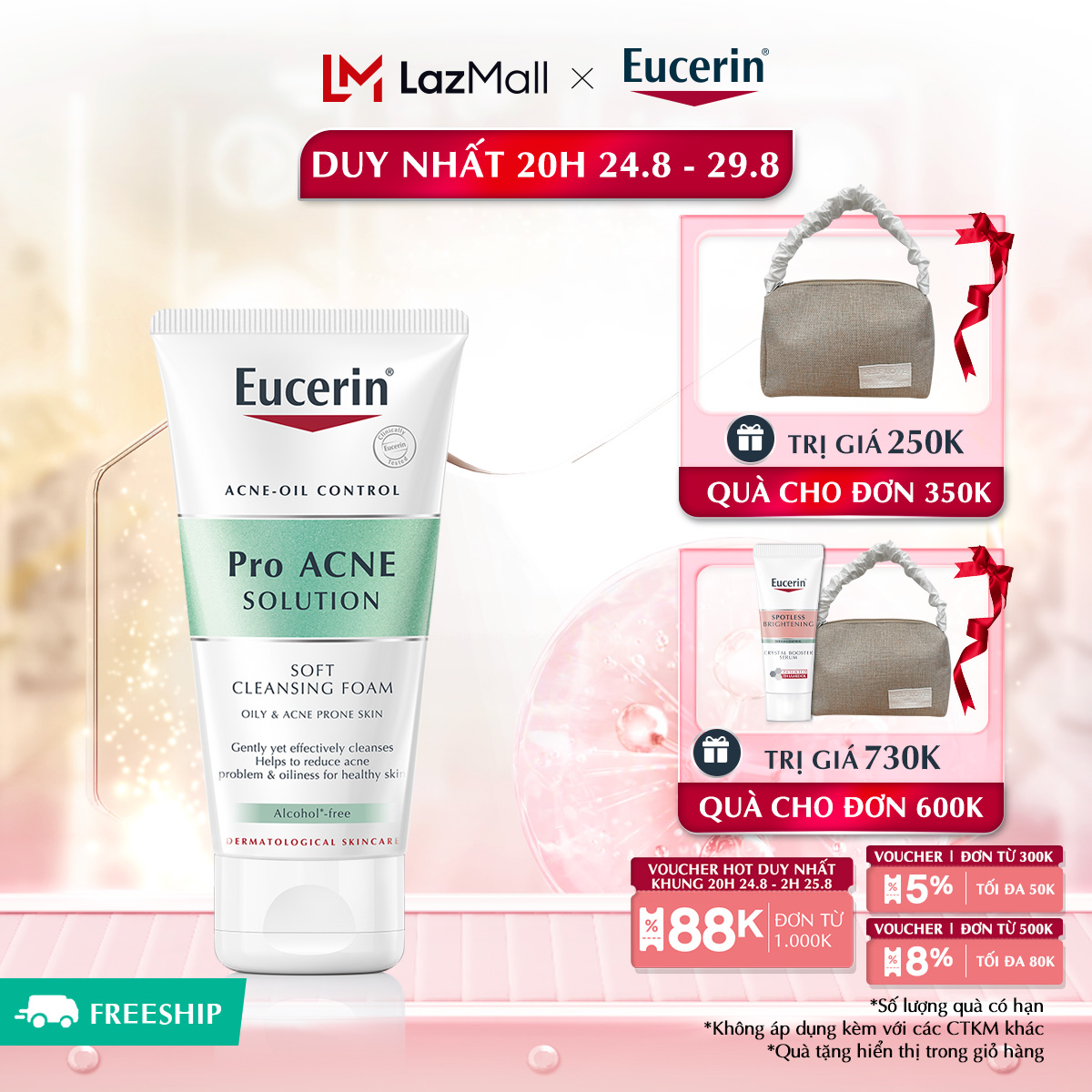 Sữa Rửa Mặt dành cho da nhờn mụn Eucerin Pro ACNE Cleansing Foam 50g