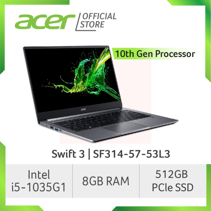 Acer Swift 3 SF314-57-53L3 (Grey) NEW Thin and light laptop with LATEST 10th gen Intel i5-1035G1